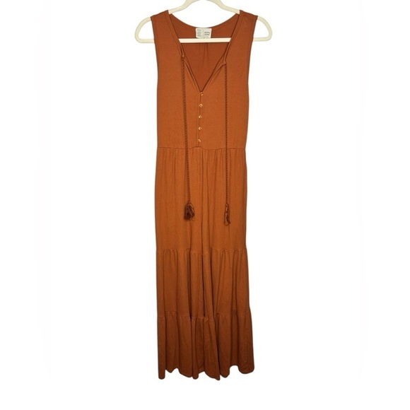 Anthropologie Marina BOHO Festival Wide-Leg Jumpsuit in Orange Rust Size Small - Picture 2 of 16